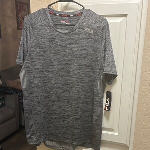 Mens Fila sport grey and black trudry live in motion tshirt NWT